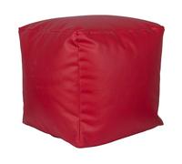 Well Home Pouf carré Ø40 x 40 cm Rouge Siège rembourré et Confortable