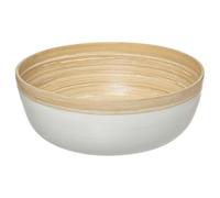 Well Home Saladier en bois de bambou Blanc Ø30 x 12 cm