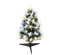 Well Home Sapin de Noël en Fibre Optique avec 60 lumières LED Blanc et Blanc Chaud et 8 Fonctions de Couleur H.60 cm