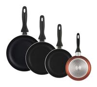 Well Home Set de 4 poêles Ø16Ø20Ø24Ø28 cm en aluminium embouti en bronze métallisé