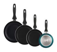 Well Home Set de 4 poêles Ø16Ø20Ø24Ø28 cm en aluminium embouti en noir