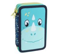 Well Home Set de papeterie Dino Design bleu : 18 marqueurs, 18 crayons de couleur et accessoires essentiels