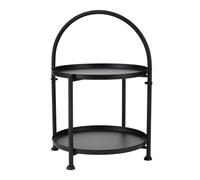 Well Home Table d'appoint de 2 hauteurs en Fer Noir Mat Ø34 x 45,5 cm