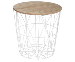 WELL HOME - Table d'appoint 'kumi' en métal blanc Ø40x41