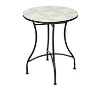 Well Home Table de bistrot avec Motif mosaïque 60 x 71 cm, Tube de Fer et Plaque de crème et Vert Sauge