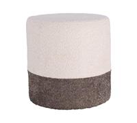 Well Home Tabouret 'Boucle' Ø35 cm Beige avec Gris foncé