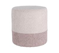 Well Home Tabouret 'Boucle' Ø35 cm Beige avec Rose Clair