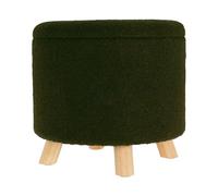Well Home Tabouret de Rangement 100% Polyester Ø40 x 37 cm de 18 l, Couleur Verte
