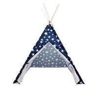 Well Home Tipi en Polyester Motif étoiles Bleu 103 x 103 x 160 cm