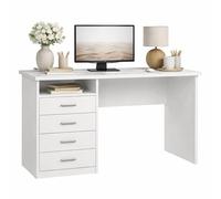 Well Home Tormes Bureau avec 3 tiroirs Blanc 110,1 x 48,5 x 76 cm