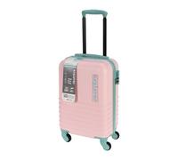 WELL HOME - Valise ABS à 4 roulettes couleur rose et menthe 34x22x52,5cm