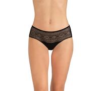 WELL - Lot de 3 Slips Trio Modal Doux - Dentelle Féminine - Viscose, Polyamide et Elasthanne, Gousset 100% Coton - Confort et Féminité - Noir - Taille 48/50