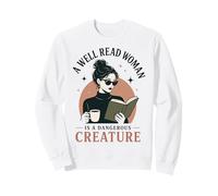 Well Read Woman Book Lover Reading Humour Bibliophile Sweatshirt