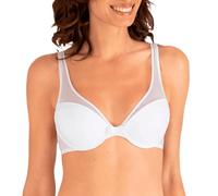 WELL - Soutien-Gorge Coques Tulle Design - Maintien Parfait, Décolleté Plongeant - Galbe Naturel, Volume Subtil - Forme Foulard - Moderne et Raffiné - Blanc - 100C