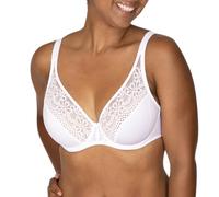 WELL - Soutien-Gorge Foulard à Armatures L’Irrésistible - Maintien Optimal et Dentelle Florale - Dos Cheminée - Forme Emboîtante - Blanc - Taille 105E