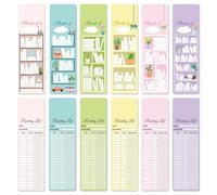 Well Tile - Lot de 60 Marque-pages avec liste de lecture - 7,6 x 20,3 cm - Carton de haute qualité 300 g/m² - Accessoires pour les amateurs de lecture