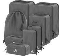 Well Traveled Lot de 8/4 cubes d'emballage de compression de luxe pour voyage - Optimisez l'espace dans les bagages avec le design breveté HybridMax à double capacité, cubes d'emballage compressibles
