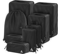 Well Traveled Lot de 8/4 cubes d'emballage de compression de luxe pour voyage - Optimisez l'espace dans les bagages avec le design breveté HybridMax à double capacité, cubes d'emballage compressibles