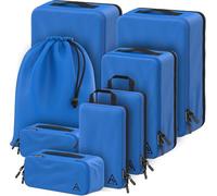 Well Traveled Lot de 8/4 cubes d'emballage de compression de luxe pour voyage - Optimisez l'espace dans les bagages avec le design breveté HybridMax à double capacité, cubes d'emballage compressibles