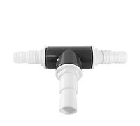 well2wellness Raccord en T en PVC U gris avec 3 filetages intérieurs 1 1/2" + 3 douilles de tuyau avec joint torique nervuré 32-38 mm
