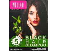 WELL4U - Shampooing cheveux noirs - Shampooing contre cheveux gris - Votre couleur naturelle de cheveux est-elle noire? Voulez-vous retrouver votre couleur de cheveux foncés?
