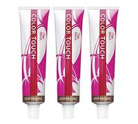 Wella Professionals Color Touch 55/54 Lot de 3 teintures pour cheveux Marron clair acajou intense Rouge 60 ml