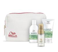 Wella Professionals Elements Kit de voyage - Soin apaisant naturel pour cheveux et cuir chevelu - Shampoing 100 ml, masque capillaire 75 ml et huile capillaire Oil Reflections 30 ml - Trousse de