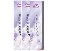Wella Professionals Illumina Color 10/81 Lot de 3 teintures Blond clair nacré cendré 60 ml
