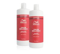 Wella Professionals Shampoing Invigo Color Brilliance pour cheveux colorés et épais et Après-Shampoing - Maintient l'éclat et la protection de la couleur des cheveux - 1L + 1L