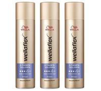 Wellaflex Lot de 3 sprays volume de 2 jours - Tenue flexible jusqu'à 2 jours - Pour un coiffage durable - Doux pour le cuir chevelu - Testé dermatologiquement - Formule végétalienne - Degré de