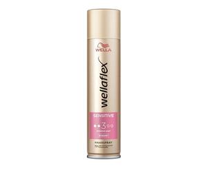 Wellaflex Spray pour cheveux Sensitive pour femme - Tenue forte jusqu'à 48 heures - Sans parfum - Doux pour le cuir chevelu - Testé dermatologiquement - Formule végétalienne - Degré de tenue 3-250
