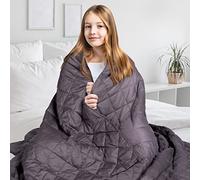 Wellax Couverture de Poids - 100% Coton - 2kg / 100x150cm - Grise - Pour la Réduction du Stress & de l'Anxiété - Weighted Blanket pour Les Troubles du Sommeil