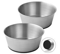 Wellbro Lot de 2 gamelles antidérapantes en Acier Inoxydable pour Chiens de Grande Taille, gamelles en métal pour Nourriture et Eau, passent au Lave-Vaisselle