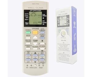 Wellclima Télécommande Universelle spécifique pour Climatiseur Panasonic National, Compatibilité Totale avec Pompe à Chaleur Inverter, Instructions Multilingues, Prête à l'emploi en Quelques Secondes