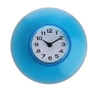 WELLDOER Horloge murale en silicone pour salle de bain, cuisine, douche, douche, minuteur en verre, silencieuse, en bois