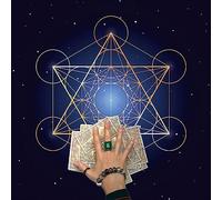 WELLDOER Nappe carrée en forme de carte de tarot, tapisserie de divination, grille en cristal, petite nappe astrologique, tapis de table, fournitures, autels, cartes de tarot