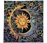 WELLDOER Nappe de carte de tarots, autels, lunes et soleil, nappe astrologie, nappe de divinations, tissu de carte de divination, décoration murale, nappe de tarots lunes, soleil, cartes, nappe, nappe