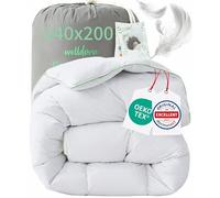 Welldora Couette 1 Personne Grand Confort 140x200 | 100% Plumes et Duvet Extradoux | Vérifiée par des Médecins, Oeko-Tex, Anti-Allergies, Certifiée RDS pour Le Bien-Être Animal | Couette d'hiver