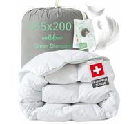 Welldora Couette 1 Personne Grand Confort 155x200 | 100% Plumes et Duvet Extradoux | Vérifiée par des Médecins, Oeko-Tex, Anti-Allergies, Certifiée RDS pour Le Bien-Être Animal | Couette Toute Saison