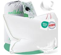 Welldora - Oreiller 40x80 cm Haut de Gamme - Plumes et Duvet 100% Naturels - Oreiller Ergonomique Cervical Optimisé à Trois Chambres - Coussin Mi-Ferme Testé Médicalement et Certifié Oeko-Tex