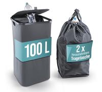 WELLENBORG Récipient de collecte de bouteilles consignées avec couvercle | Avec 2 sacs de transport et fermeture Velcro | Grande capacité - 100 l | Récipient vide avec large fente | Pliable et lavable
