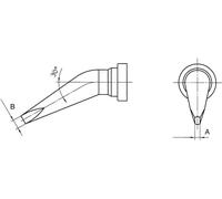 Weller LT-A LX Panne de fer à souder forme de burin, coudée Taille de la panne 1.6 mm Longueur de la panne 18 mm Contenu 1 pc(s)