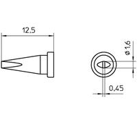 Weller LT ASL Panne de fer à souder forme de burin Taille de la panne 0.45 mm Longueur de la panne 13 mm Contenu 1 pc(s)