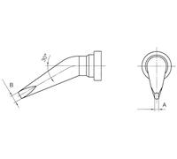 Weller LT-BX Panne de fer à souder forme de burin, coudée Taille de la panne 2.4 mm Longueur de la panne 18 mm Contenu 1 pc(s)