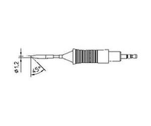 Weller RT6 Panne de fer à souder forme ronde, biseautée 45° Taille de la panne 1.2 mm Longueur de la panne 19 mm Contenu G
