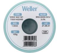 Weller T0051402499 Fil À Souder Sans Plomb Sn30Ag05Cu 100g 1mm Bobine