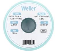 Weller WSW SCN M1 LÖTDRAHT 0,8MM 100g Étain à souder Sn0,7Cu 100 g 0.8 mm