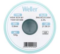 Weller WSW SCN M1 LÖTDRAHT 0,8MM 100g Étain à souder Sn0,7Cu 100 g 0.8 mm