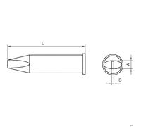 Weller Panne de fer à souder XHT D – forme de burin – 5 mm – 48 mm – 1 pièce