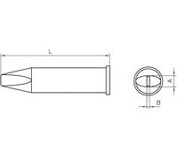 Weller XHT D Panne de fer à souder forme de burin Taille de la panne 5 mm Longueur de la panne 48 mm Contenu 1 pc(s)